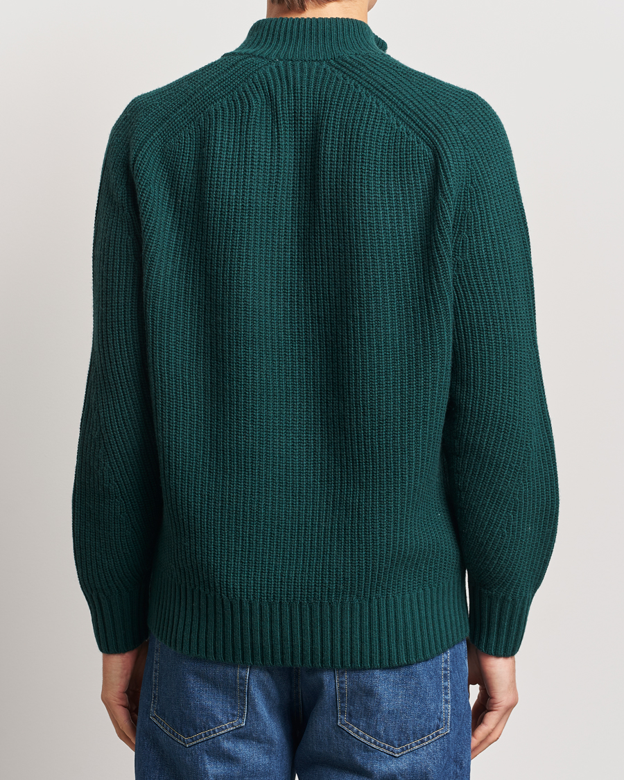 Herre | Gensere | Lacoste | Heavy Knitted Wool Half Zip Sinople