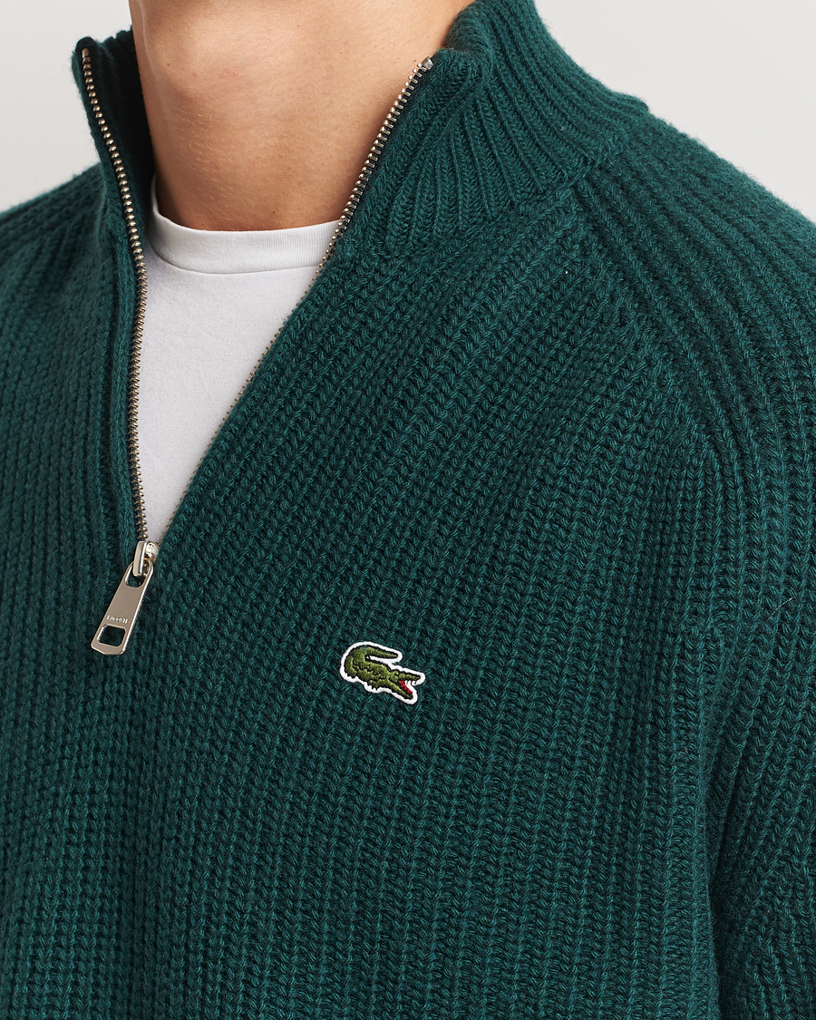Herre | Gensere | Lacoste | Heavy Knitted Wool Half Zip Sinople