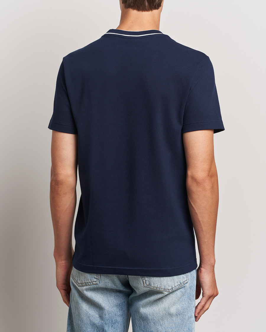 Herre | T-Shirts | Lacoste | Contrast Rib Piqué T-Shirt Navy