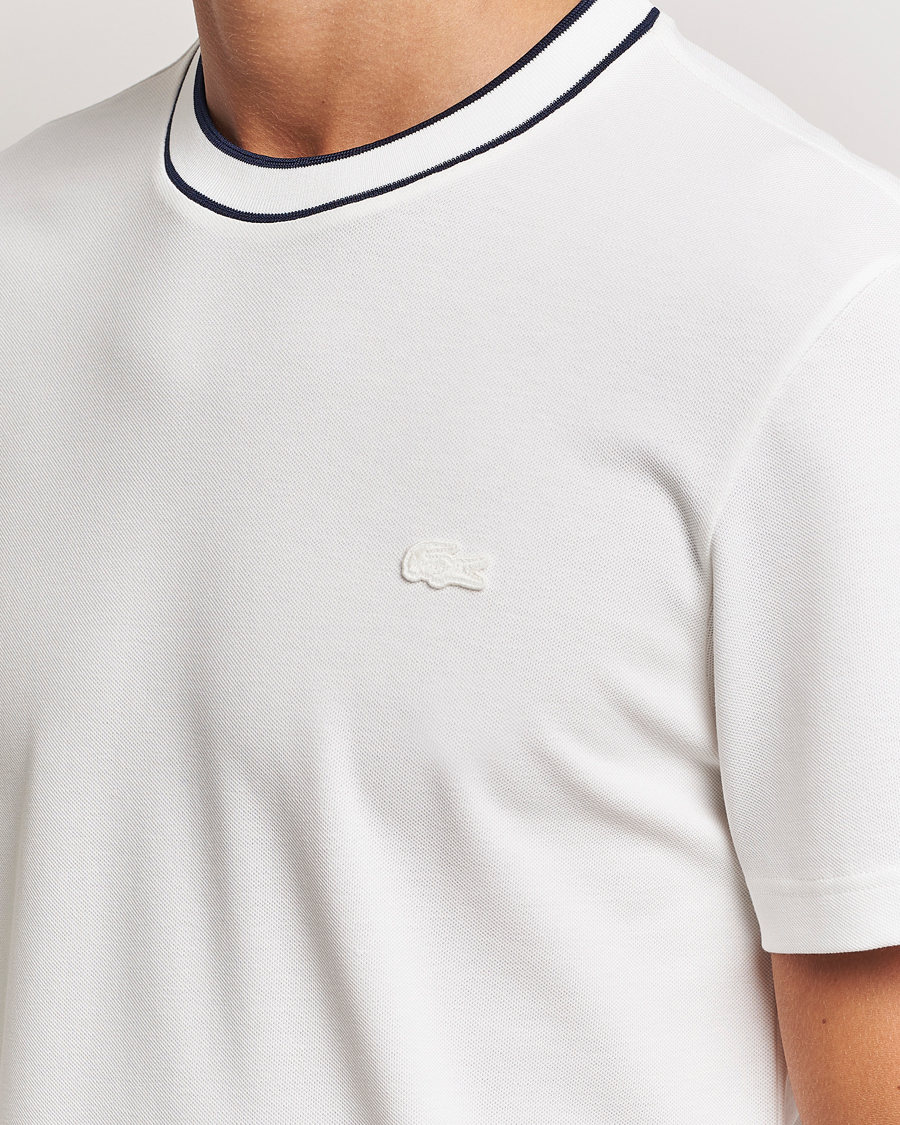 Herre | T-Shirts | Lacoste | Contrast Rib Piqué T-Shirt Flour