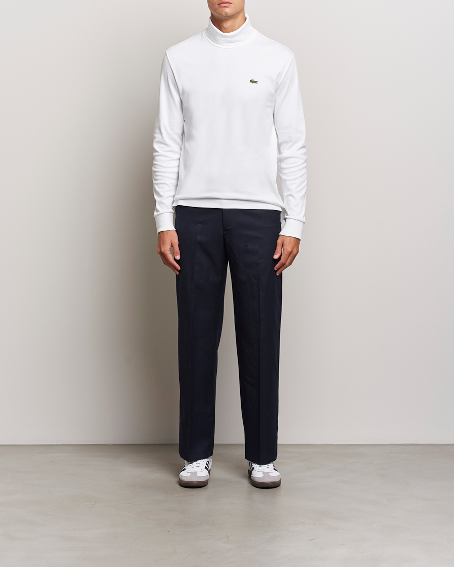 Herre | Gensere | Lacoste | Interlock Cotton Rollneck White