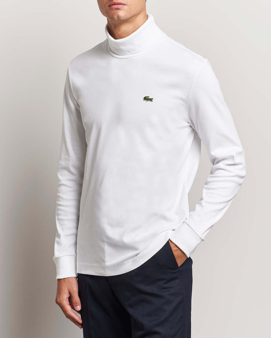 Herre | Gensere | Lacoste | Interlock Cotton Rollneck White