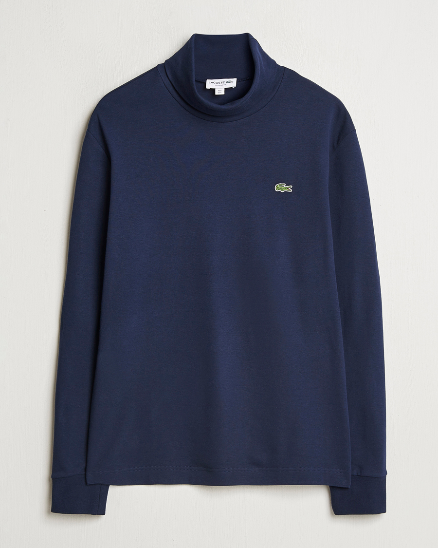 Herre | Gensere | Lacoste | Interlock Cotton Rollneck Navy