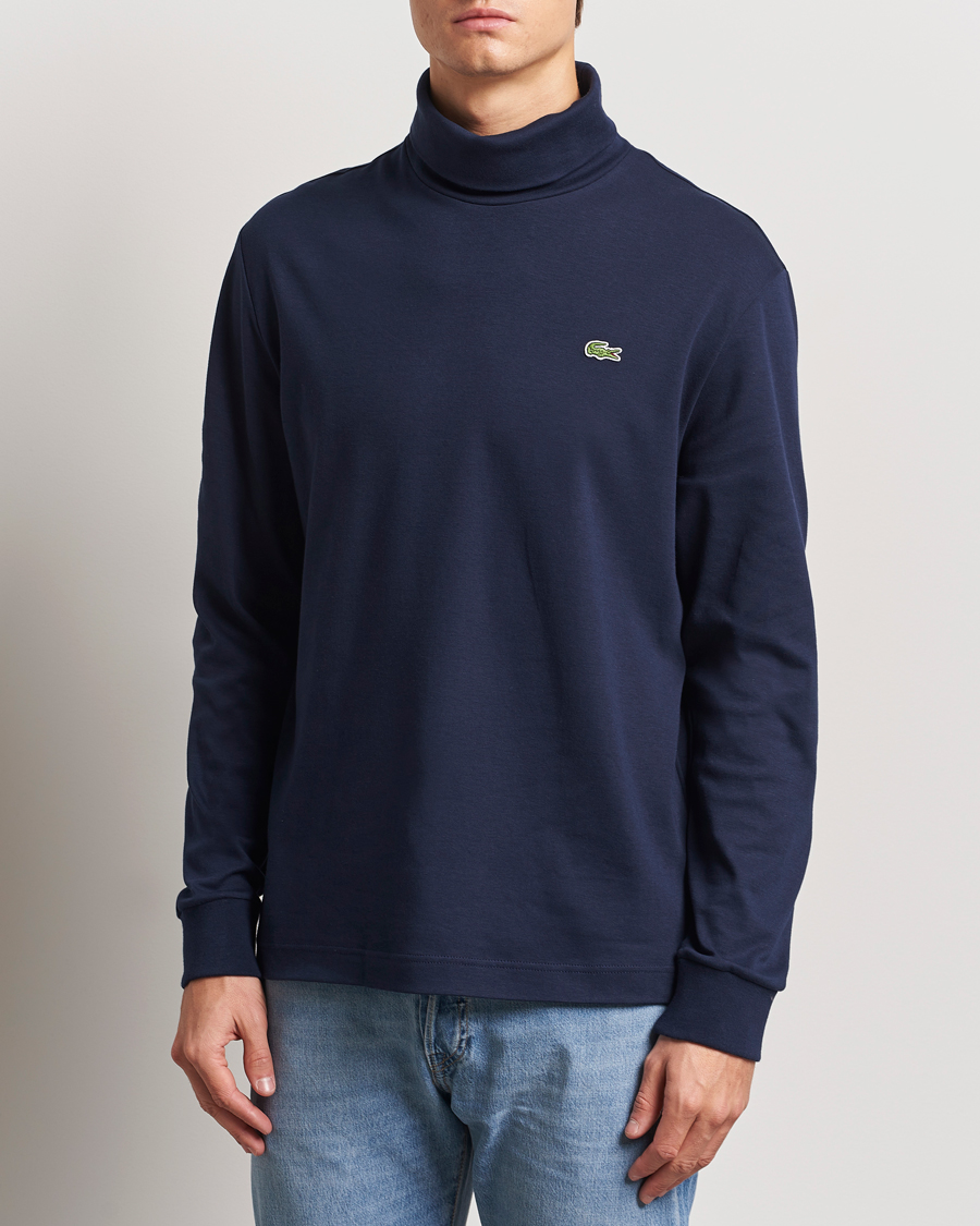 Herre | Gensere | Lacoste | Interlock Cotton Rollneck Navy