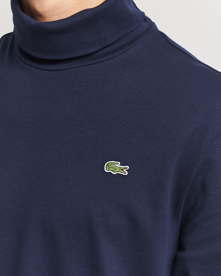 Herre | Gensere | Lacoste | Interlock Cotton Rollneck Navy