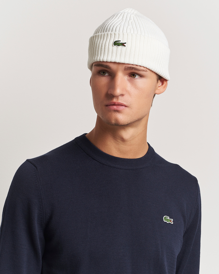 Herre | Lacoste Wool Knitted Beanie Flour | Lacoste | Wool Knitted Beanie Flour
