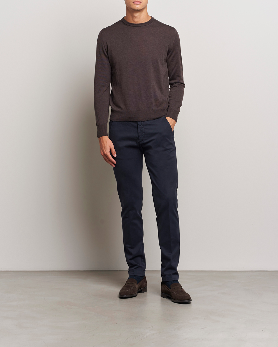 Herre | Bukser | Briglia 1949 | Slim Fit Cotton Stretch Chino Navy