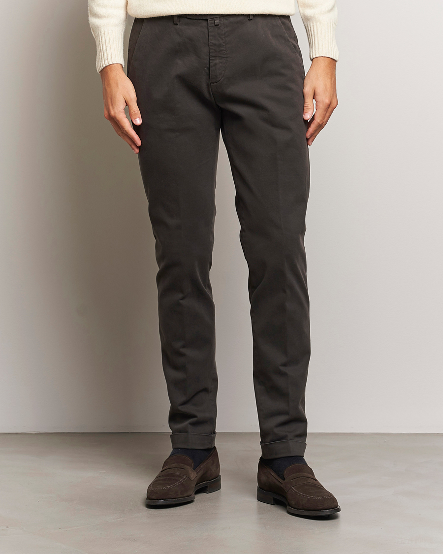 Herre | Bukser | Briglia 1949 | Slim Fit Cotton Stretch Chino Dark Brown