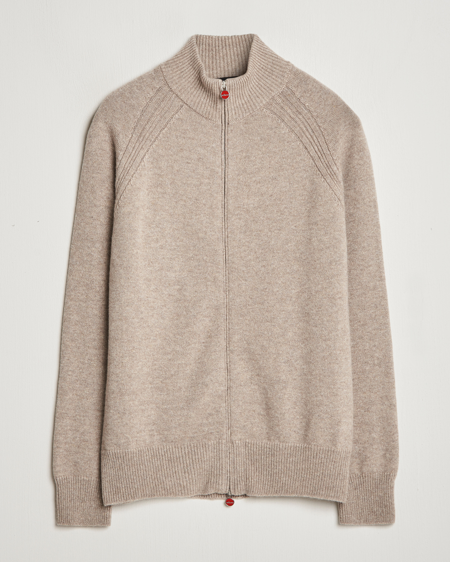 Herre | Gensere | Kiton | Cashmere Raglan Full Zip Beige