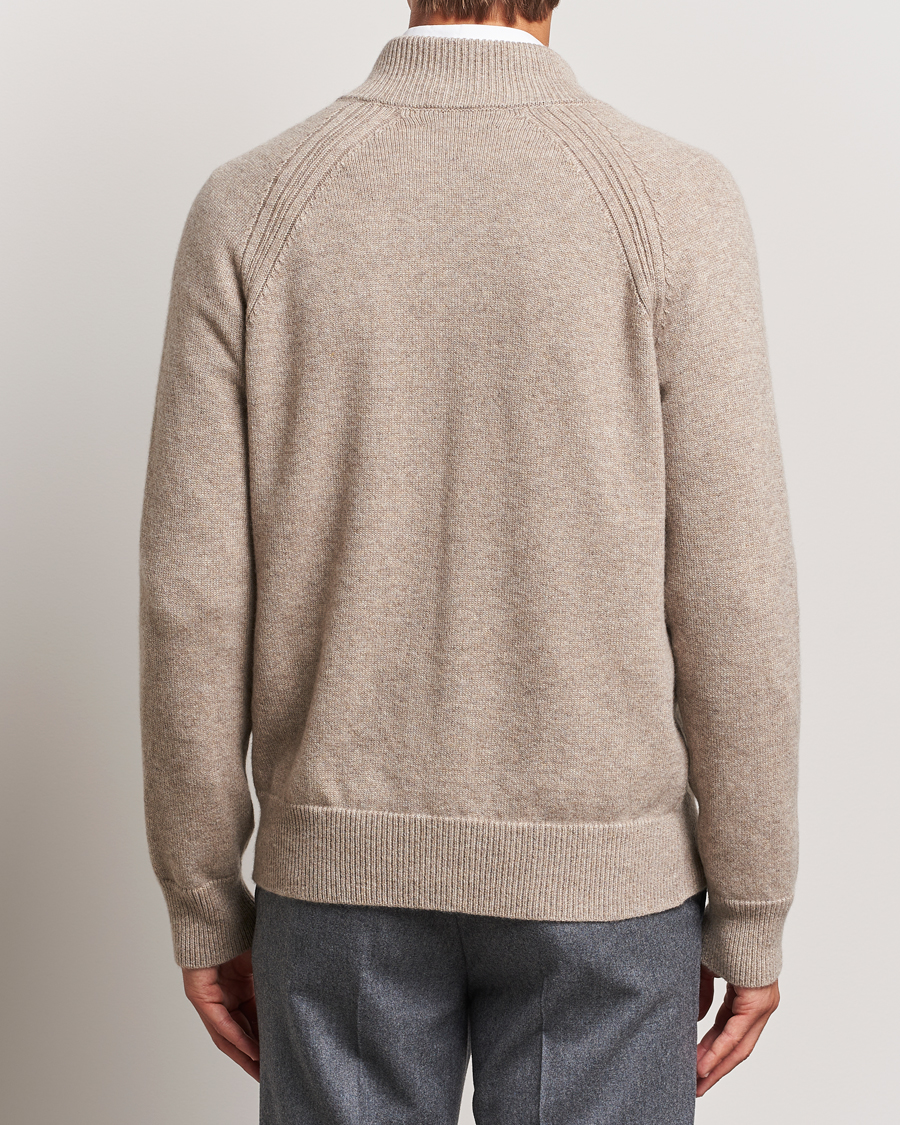 Herre | Gensere | Kiton | Cashmere Raglan Full Zip Beige