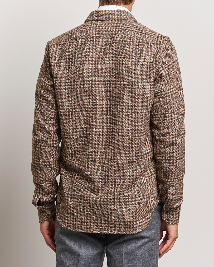 Herre | Skjorter | Kiton | Wool Check Overshirt Brown Check