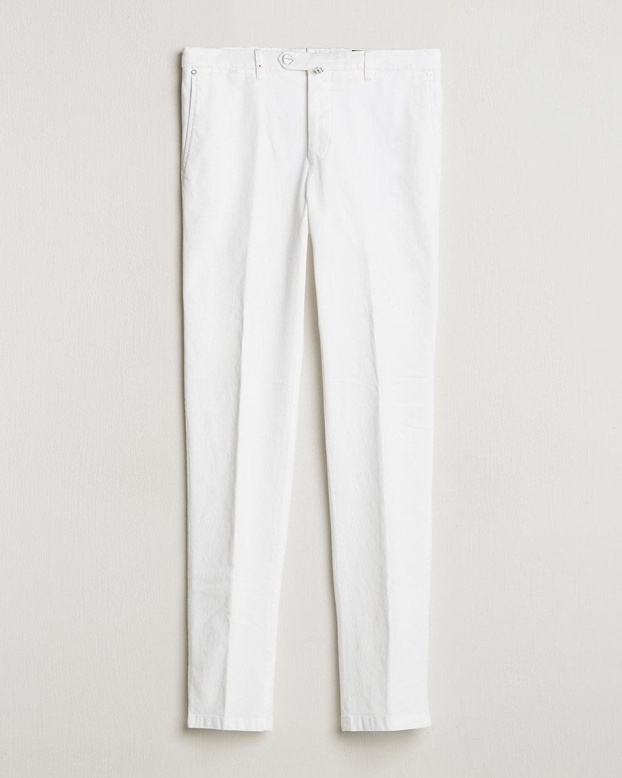 Herre | Bukser | Kiton | Cotton Stretch Trousers Optic White