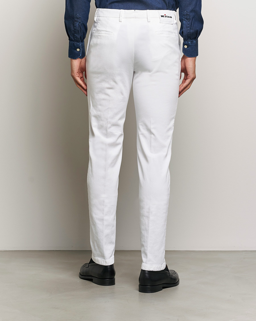 Herre | Bukser | Kiton | Cotton Stretch Trousers Optic White