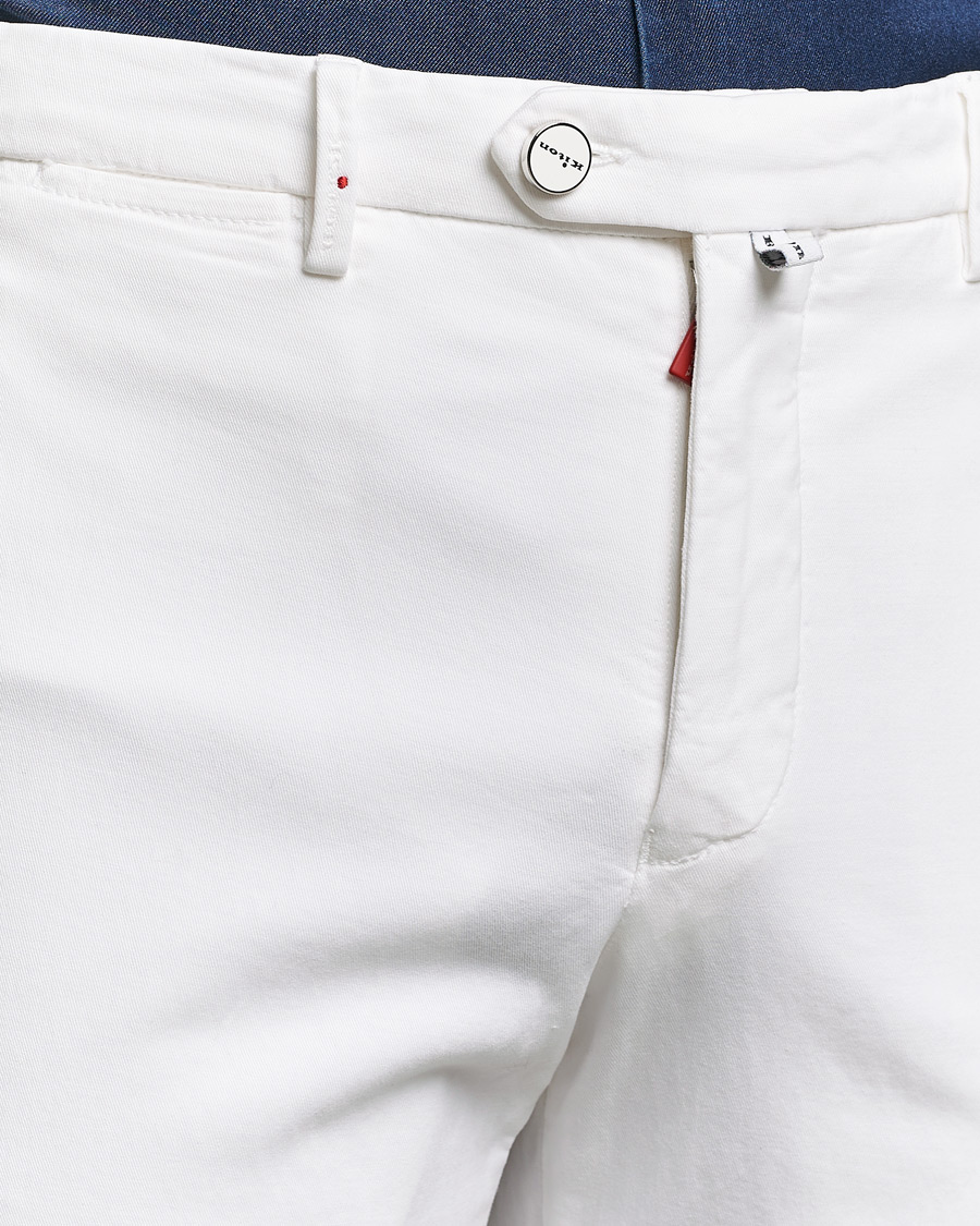 Herre | Bukser | Kiton | Cotton Stretch Trousers Optic White