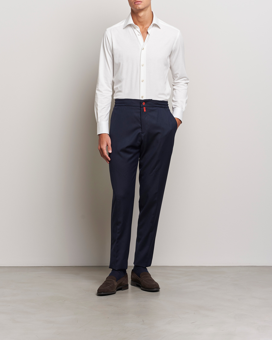Herre | Skjorter | Kiton | Cotton Jersey Shirt White