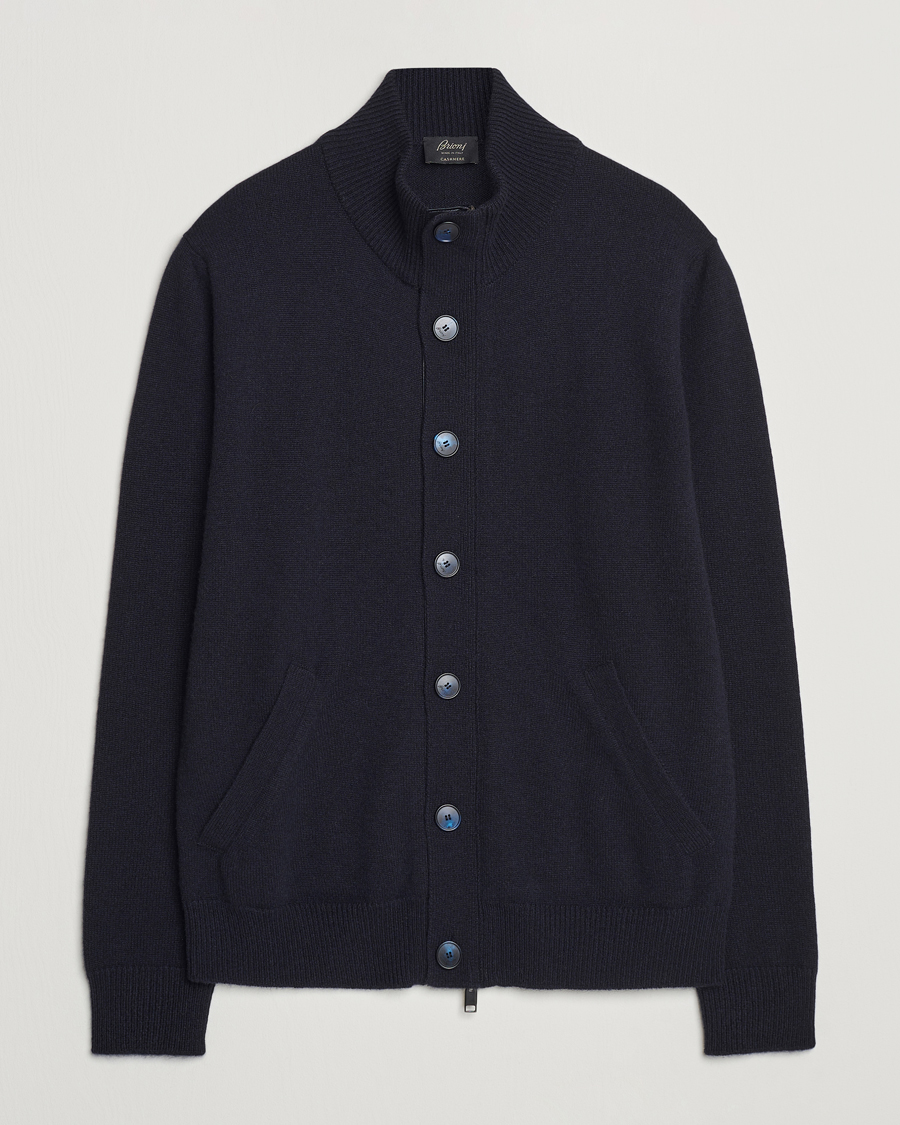 Herre | Gensere | Brioni | Cashmere Cardigan Jacket Navy