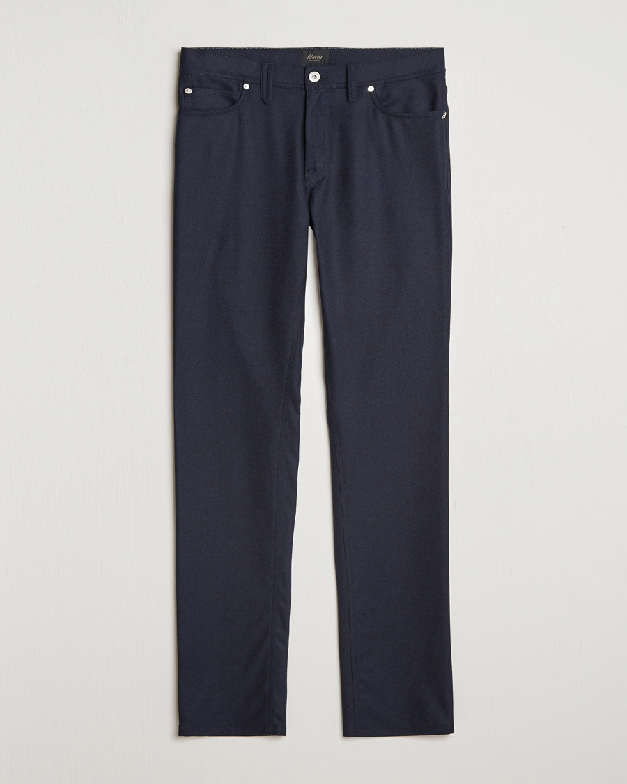 Herre | Bukser | Brioni | Slim Fit 5-Pocket Flannel Pants Navy