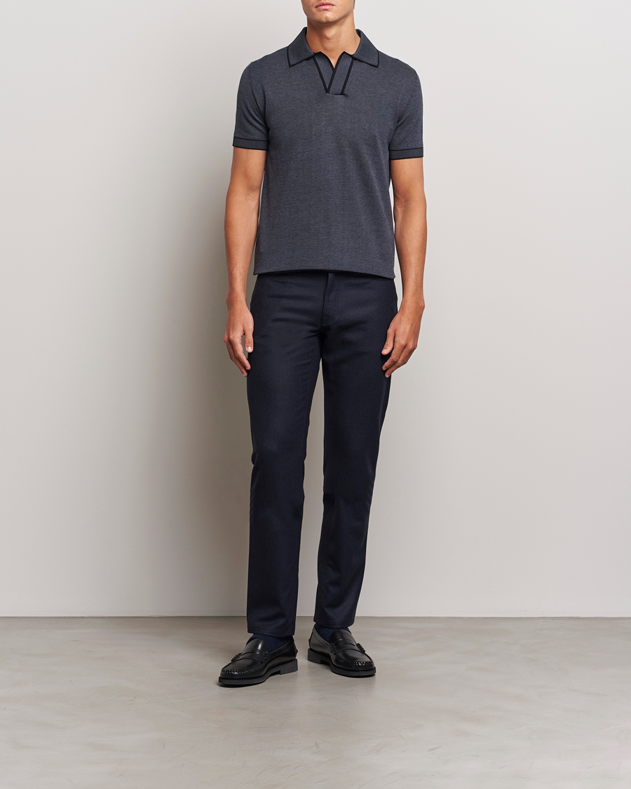Herre | Bukser | Brioni | Slim Fit 5-Pocket Flannel Pants Navy