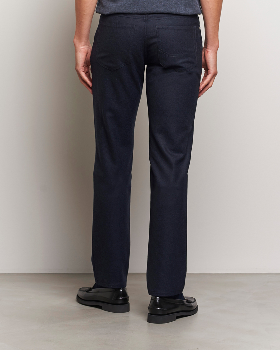 Herre | Bukser | Brioni | Slim Fit 5-Pocket Flannel Pants Navy
