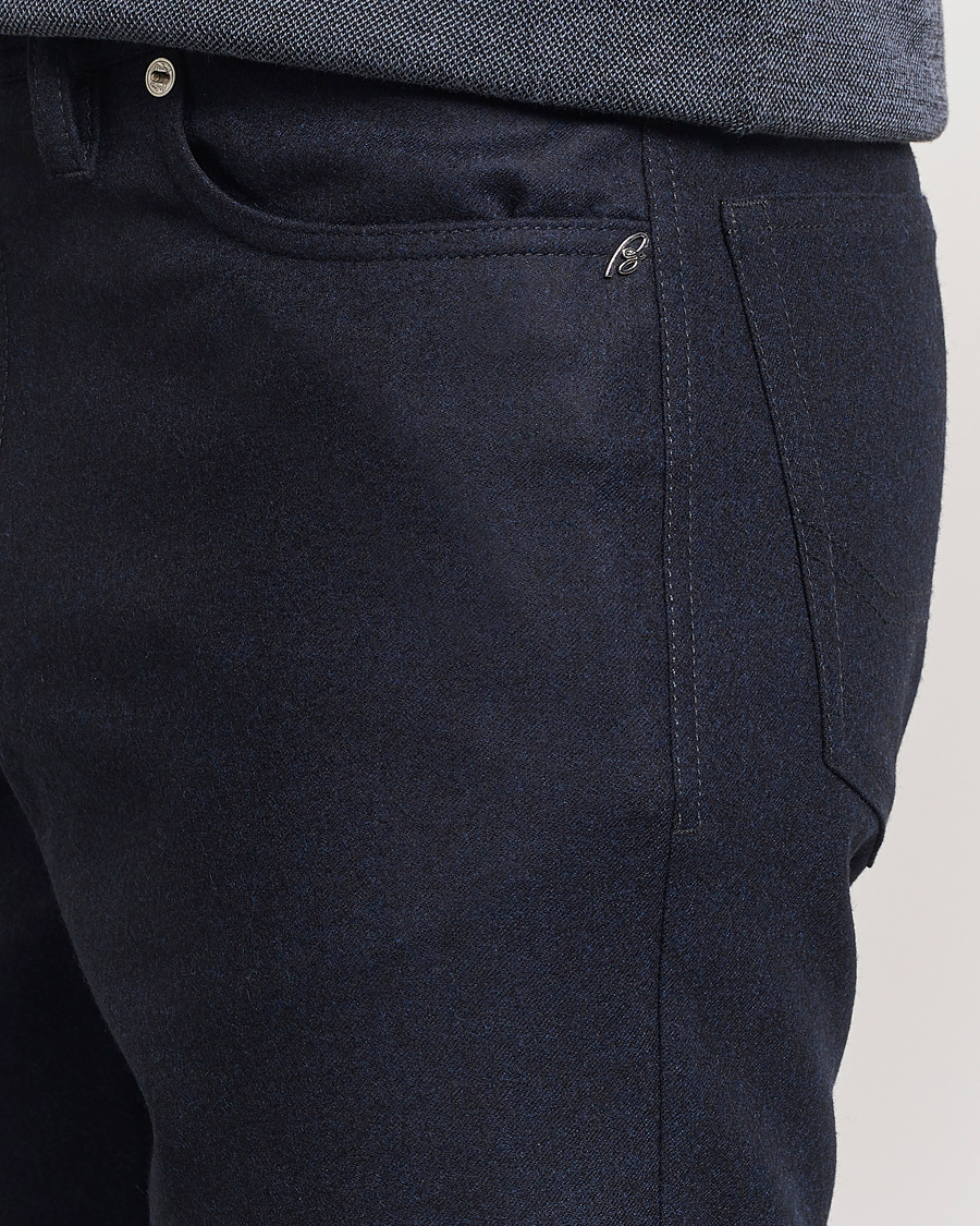 Herre | Bukser | Brioni | Slim Fit 5-Pocket Flannel Pants Navy