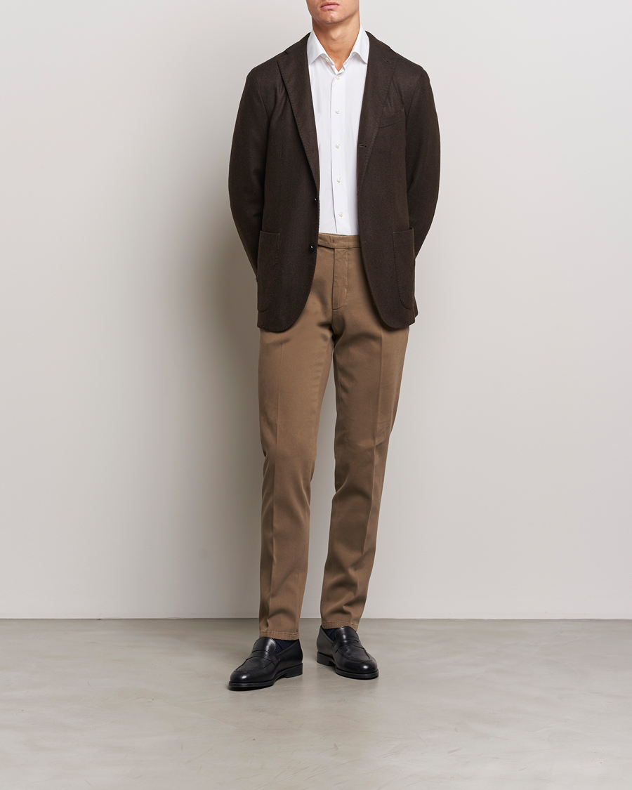 Herre | Dressjakker | Boglioli | K Jacket Wool Herringbone Blazer Dark Brown