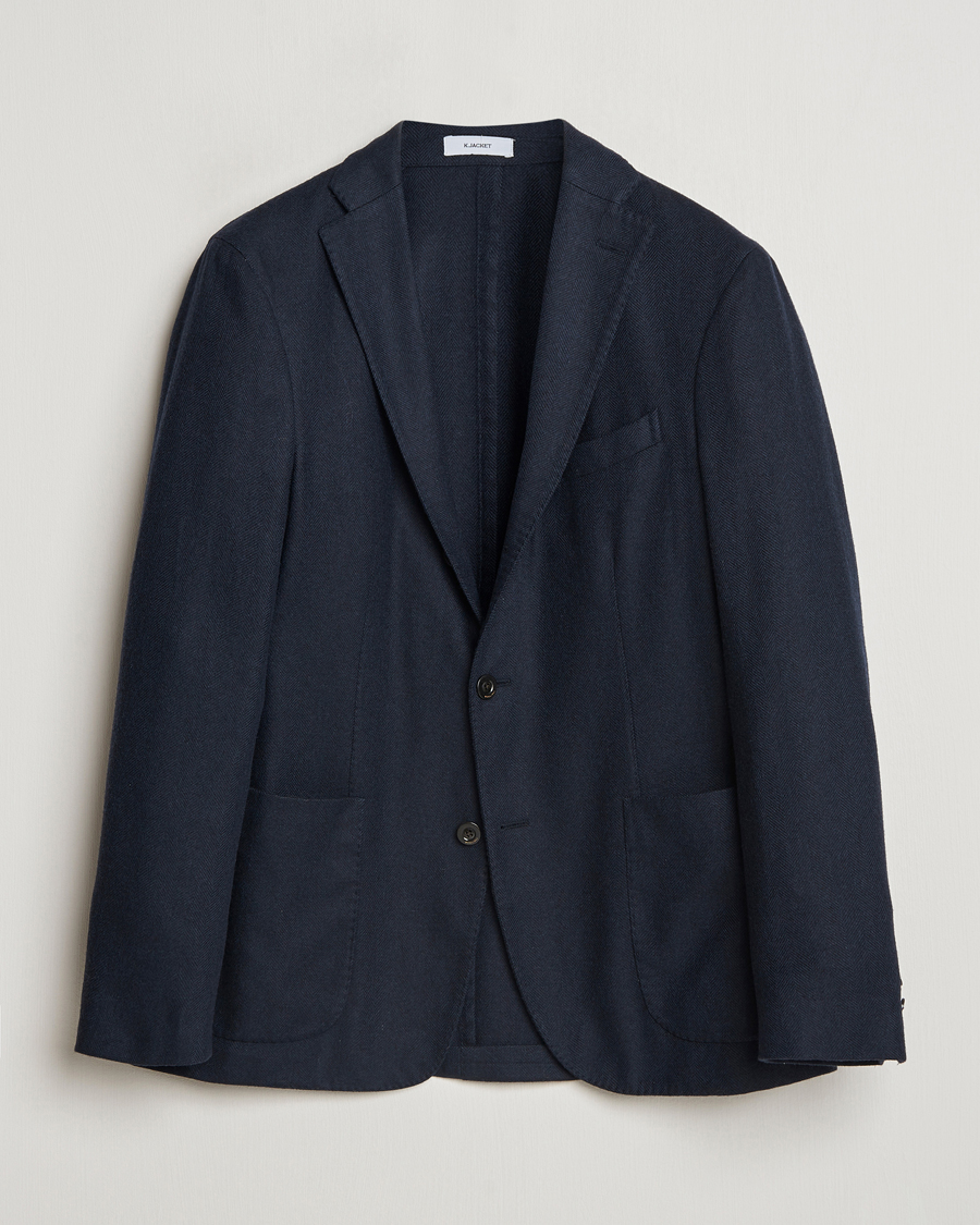 Herre | Dressjakker | Boglioli | K Jacket Wool Herringbone Blazer Navy