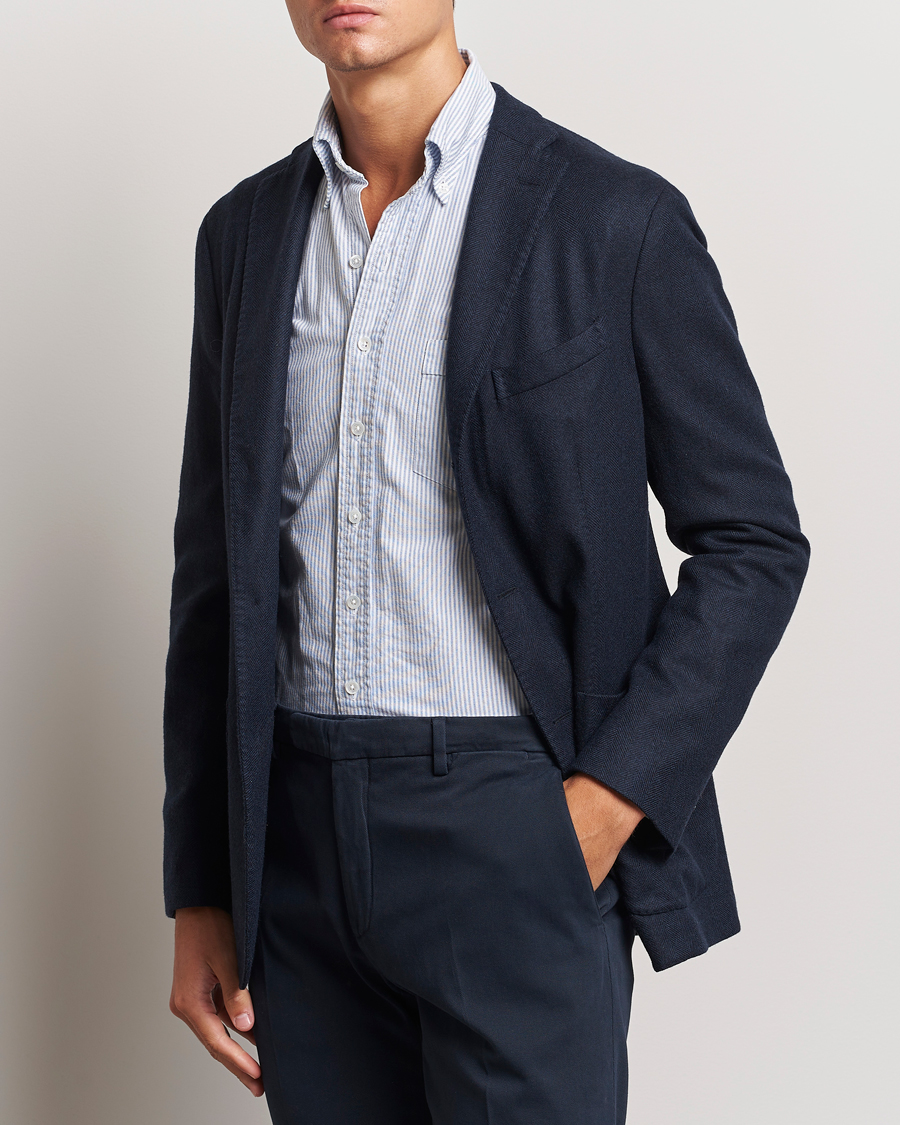 Herre | Dressjakker | Boglioli | K Jacket Wool Herringbone Blazer Navy