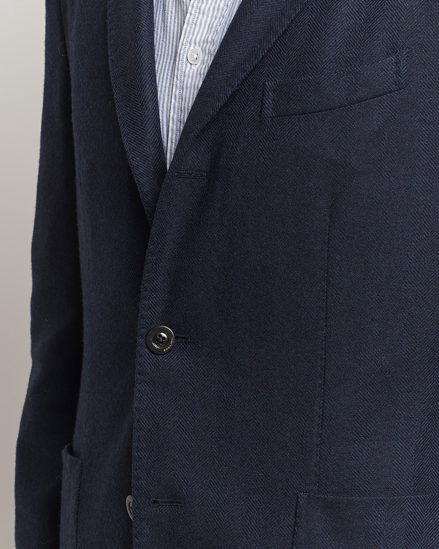 Herre | Dressjakker | Boglioli | K Jacket Wool Herringbone Blazer Navy
