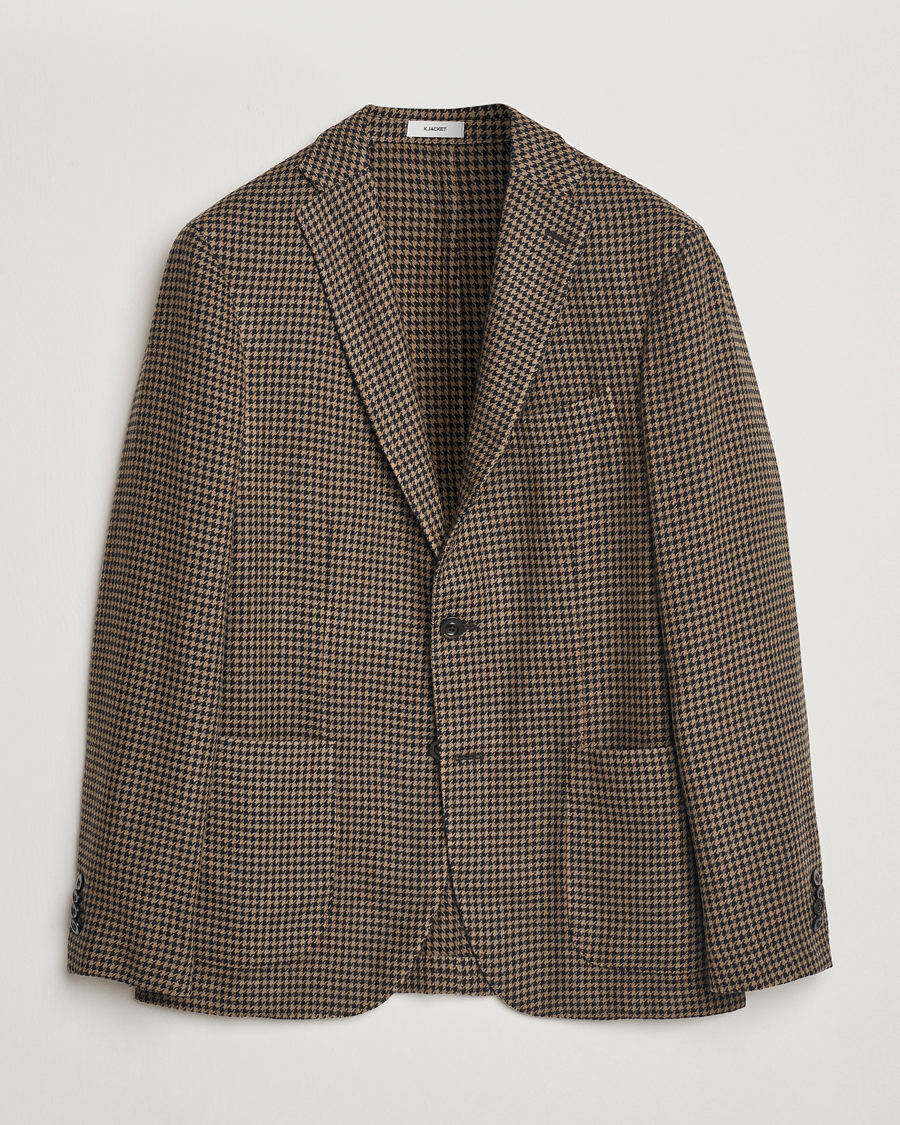 Herre | Dressjakker | Boglioli | K Jacket Houndstooth Wool Blazer Brown