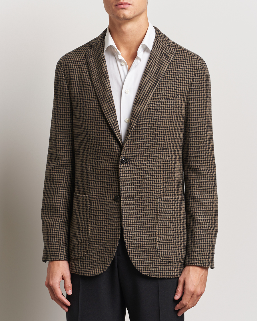 Herre | Dressjakker | Boglioli | K Jacket Houndstooth Wool Blazer Brown