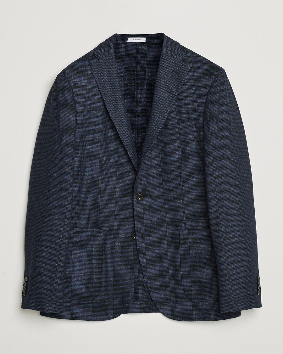Herre | Dressjakker | Boglioli | K Jacket Overcheck Wool Blazer Navy