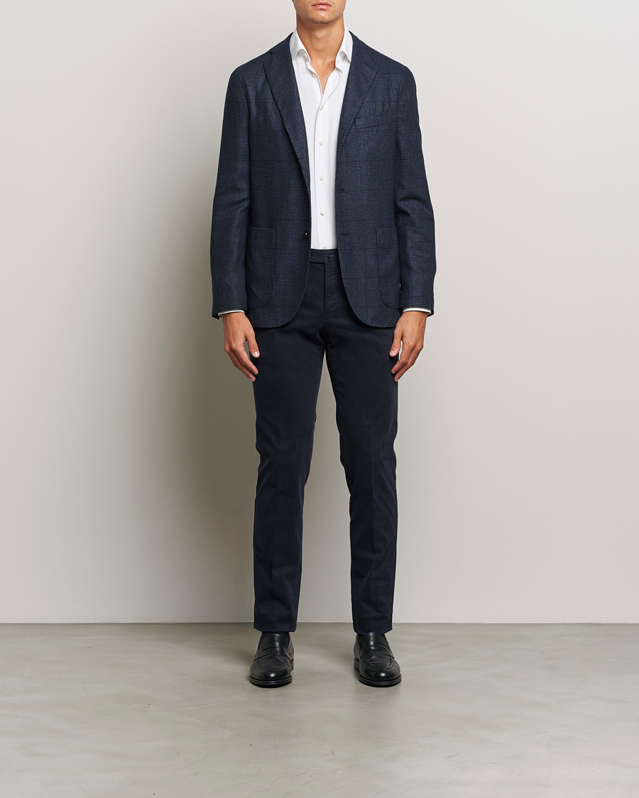 Herre | Dressjakker | Boglioli | K Jacket Overcheck Wool Blazer Navy