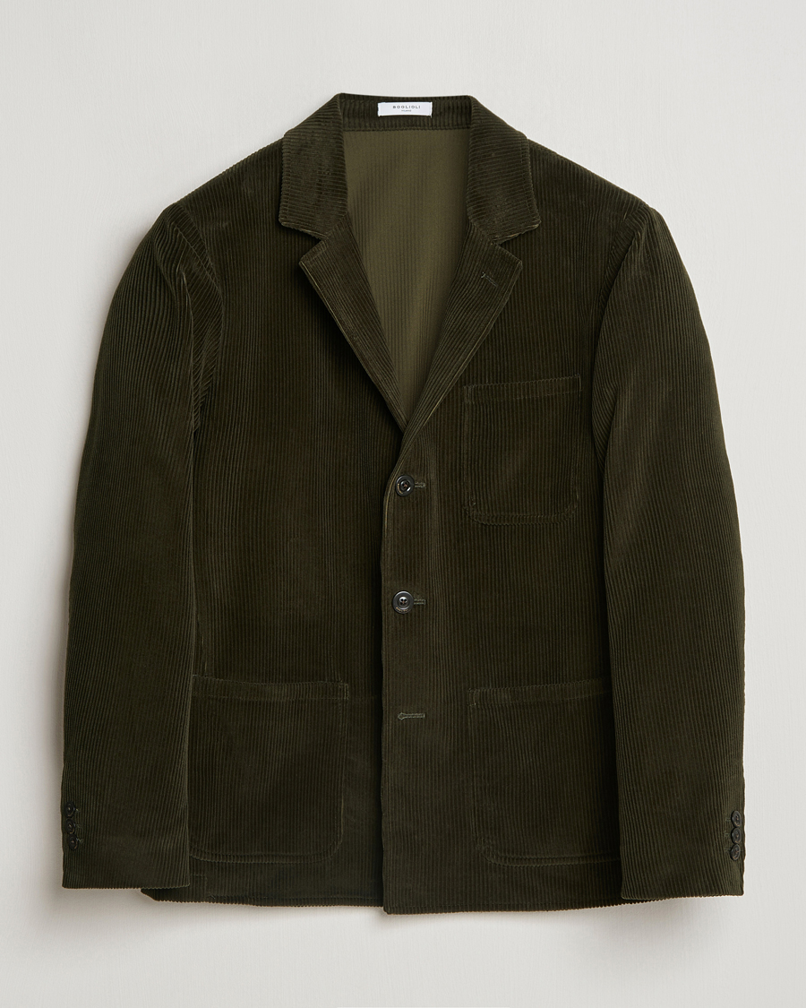 Herre | Dressjakker | Boglioli | Wale Corduroy Painter Jacket Dark Green