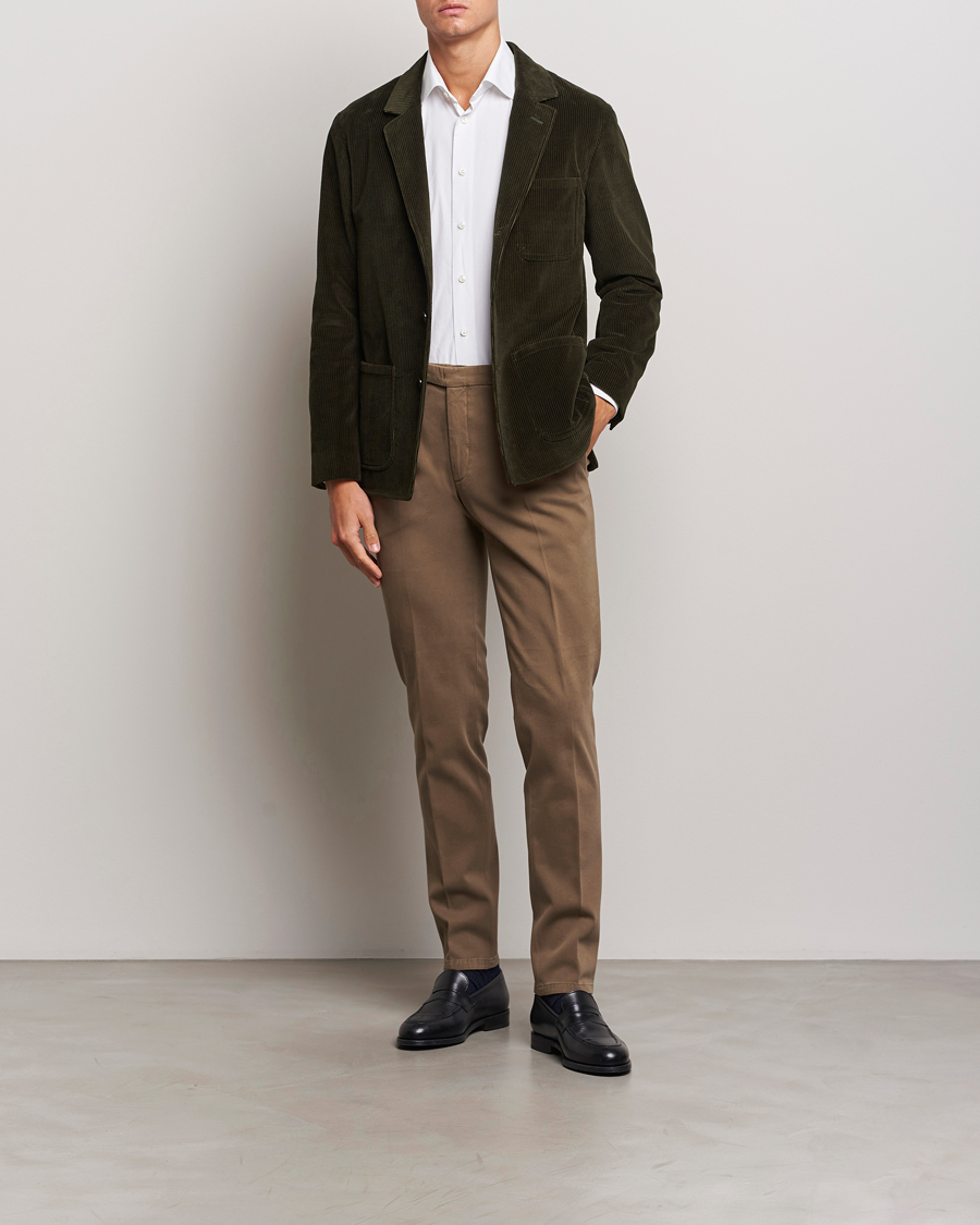 Herre | Dressjakker | Boglioli | Wale Corduroy Painter Jacket Dark Green