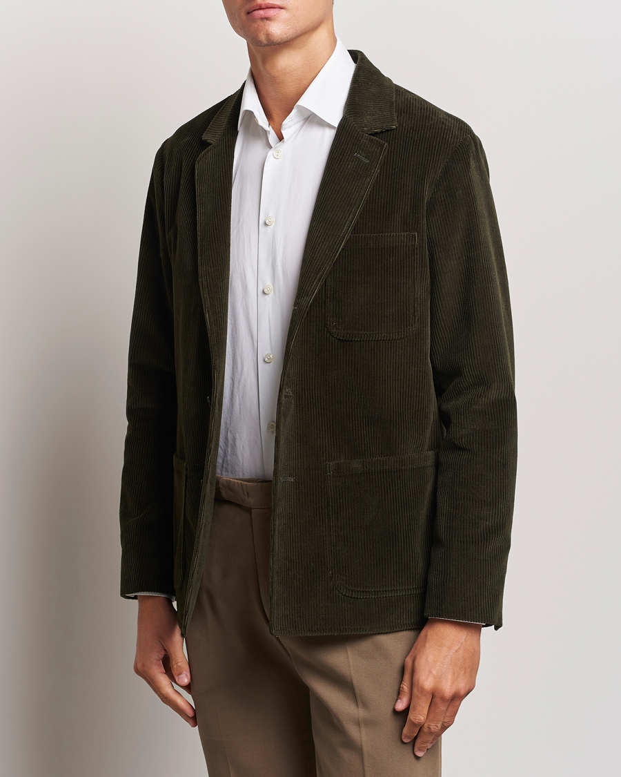 Herre | Dressjakker | Boglioli | Wale Corduroy Painter Jacket Dark Green