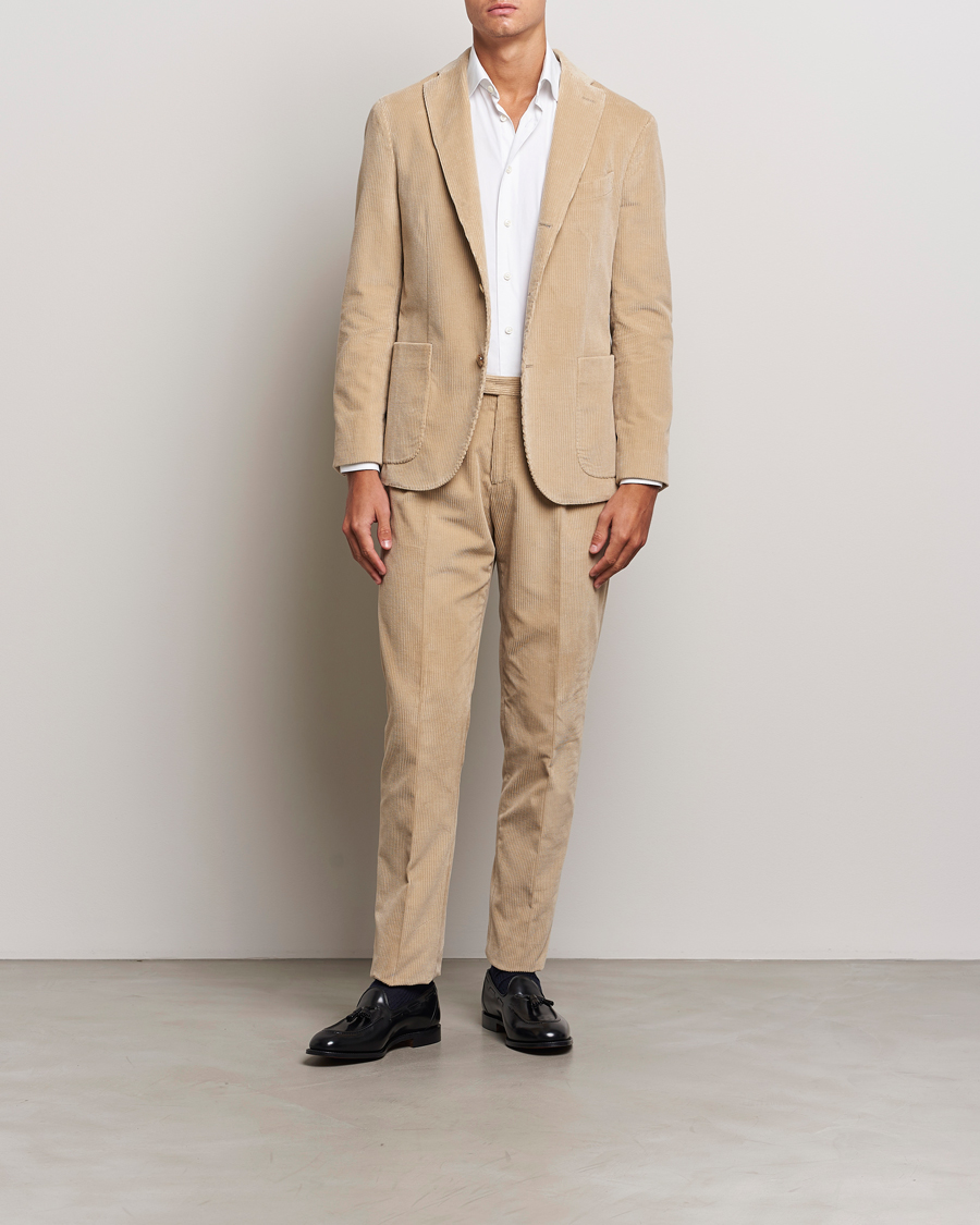 Herre | Dresser | Boglioli | K Jacket Wale Corduroy Suit Beige