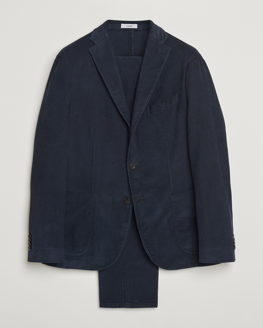 Herre | Dresser | Boglioli | K Jacket Baby Corduroy Suit Navy