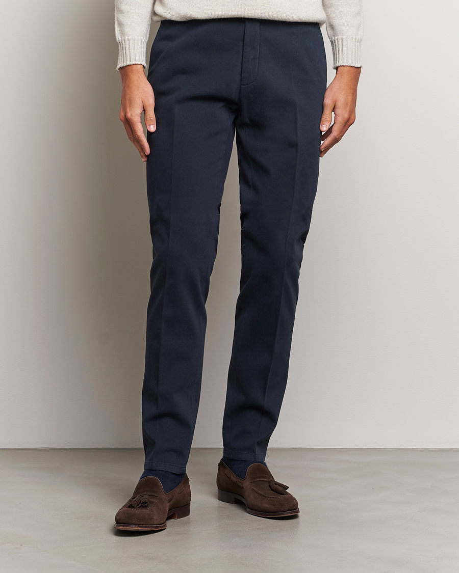 Herre | Bukser | Boglioli | Cotton Twill Trousers Navy