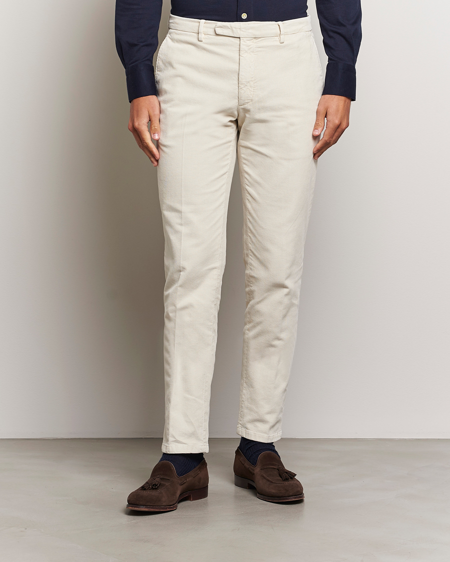 Herre | Bukser | Boglioli | Corduroy Trousers Off White