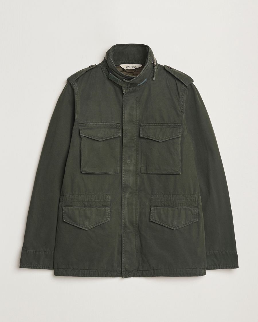 Herre | Jakker | Aspesi | Lined Cotton Field Jacket Military