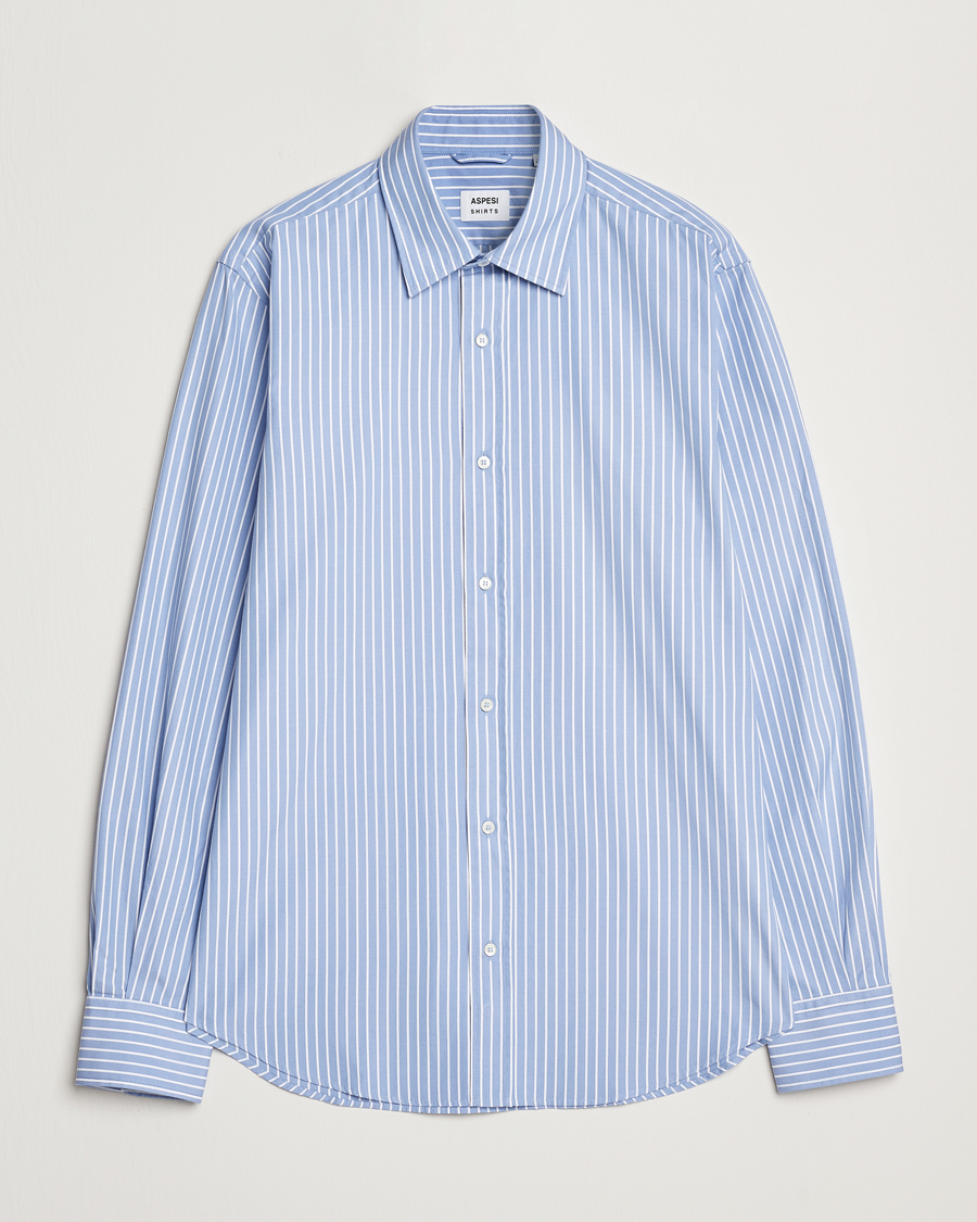 Herre | Skjorter | Aspesi | Striped Oxford Shirt Light Blue