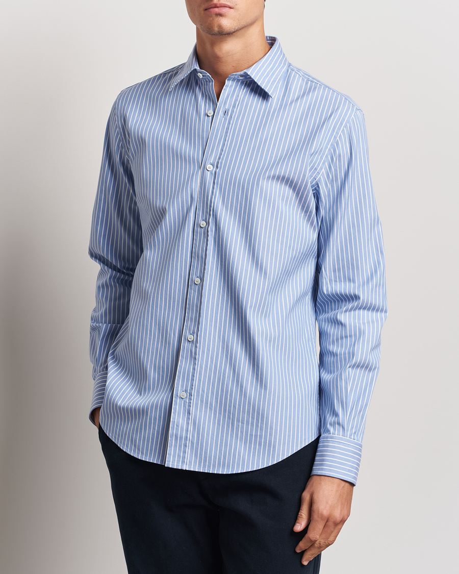 Herre | Skjorter | Aspesi | Striped Oxford Shirt Light Blue