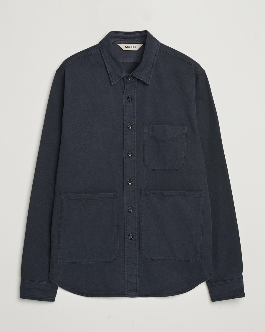 Herre | Skjorter | Aspesi | Cotton Utility Shirt Navy