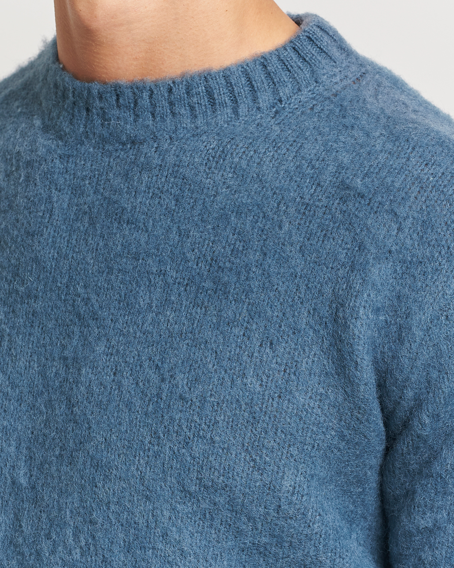 Herre | Gensere | Aspesi | Brushed Shetland Sweater Blue