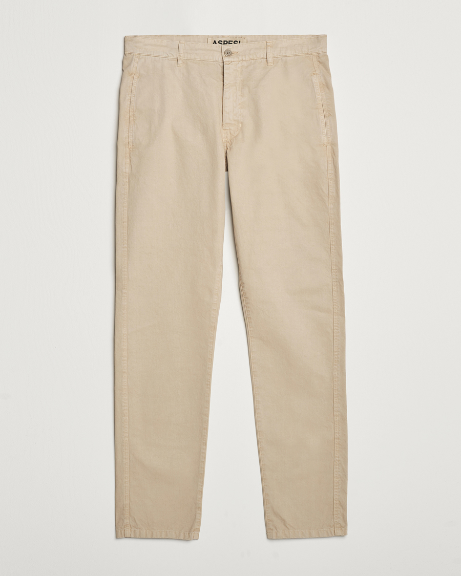 Herre | Bukser | Aspesi | Garment Dyed Cotton Pants Beige