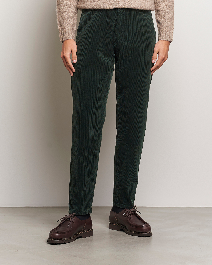 Herre | Bukser | Aspesi | Corduroy Pants Dark Green