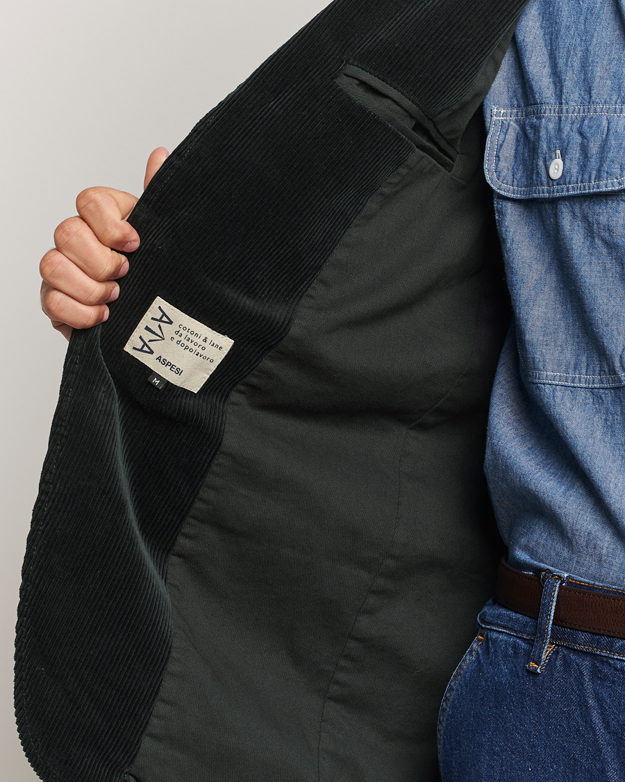 Herre | Dressjakker | Aspesi | Corduroy Blazer Dark Green