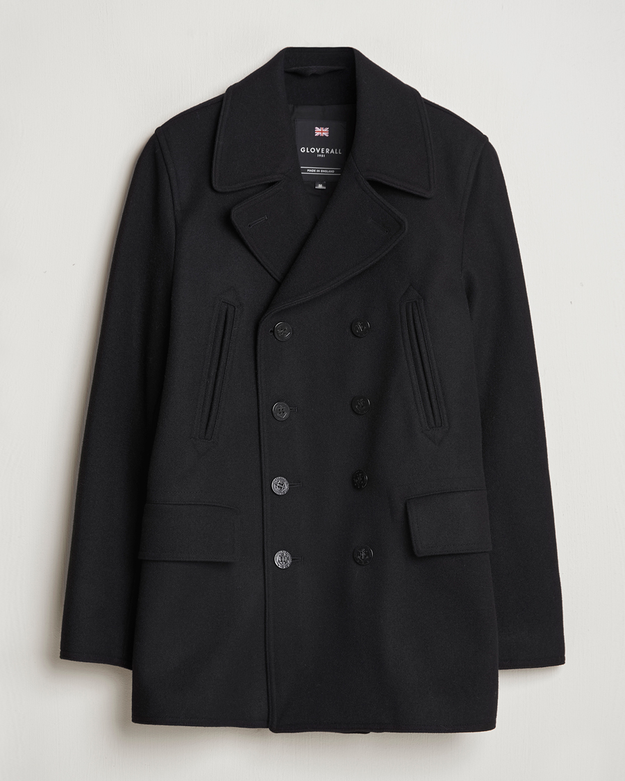 Herre | Jakker | Gloverall | Churchill Reefer Peacoat Black