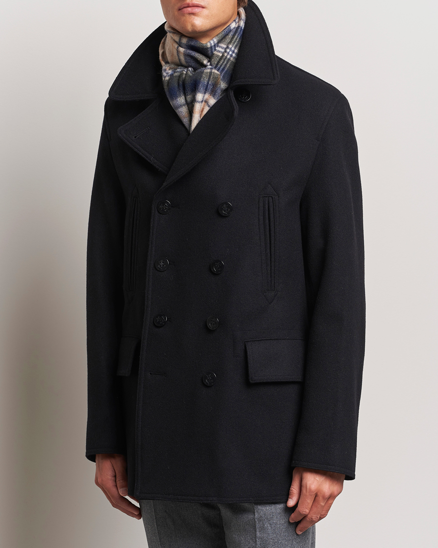 Herre | Jakker | Gloverall | Churchill Reefer Peacoat Black
