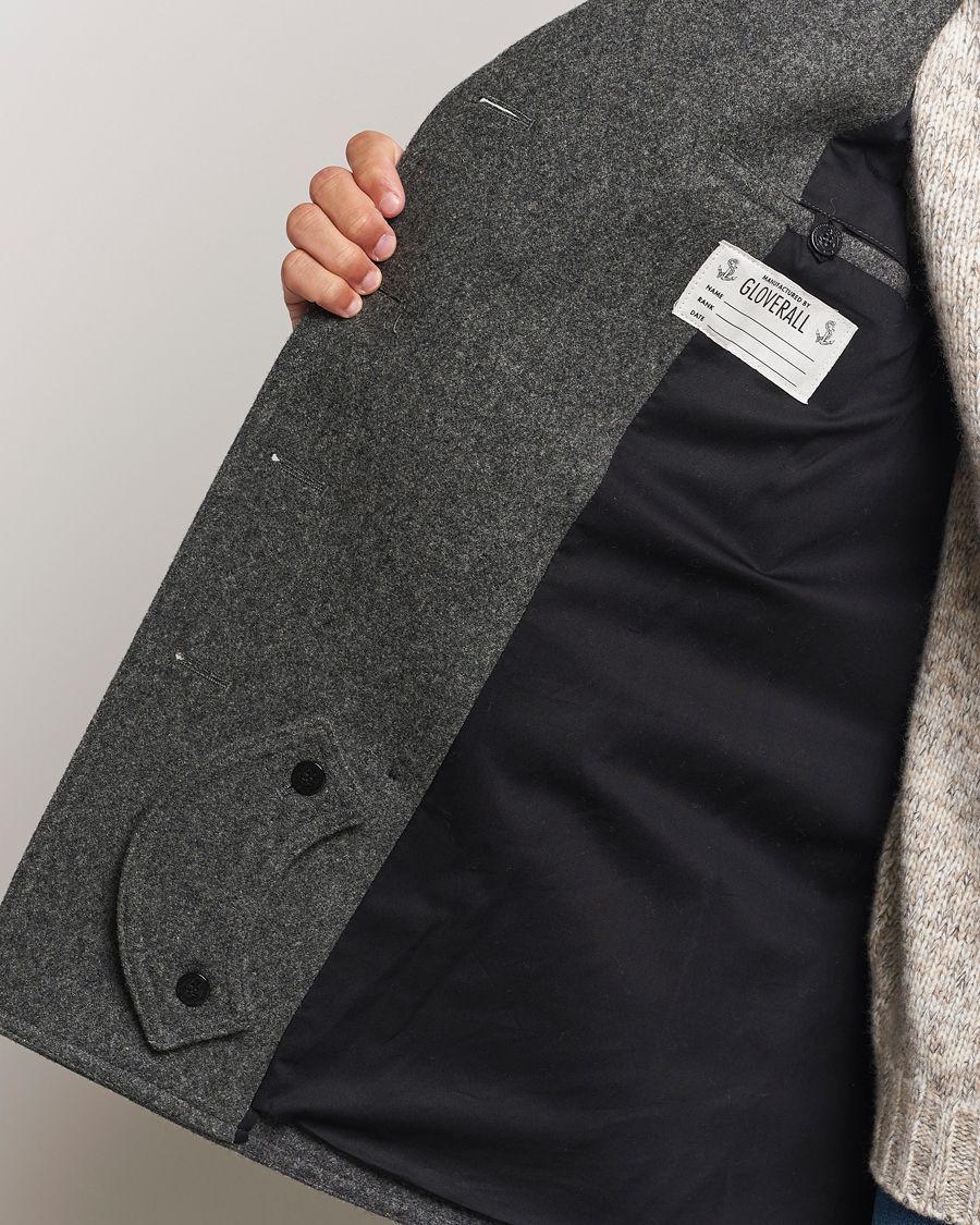 Herre | Jakker | Gloverall | Churchill Reefer Peacoat Grey